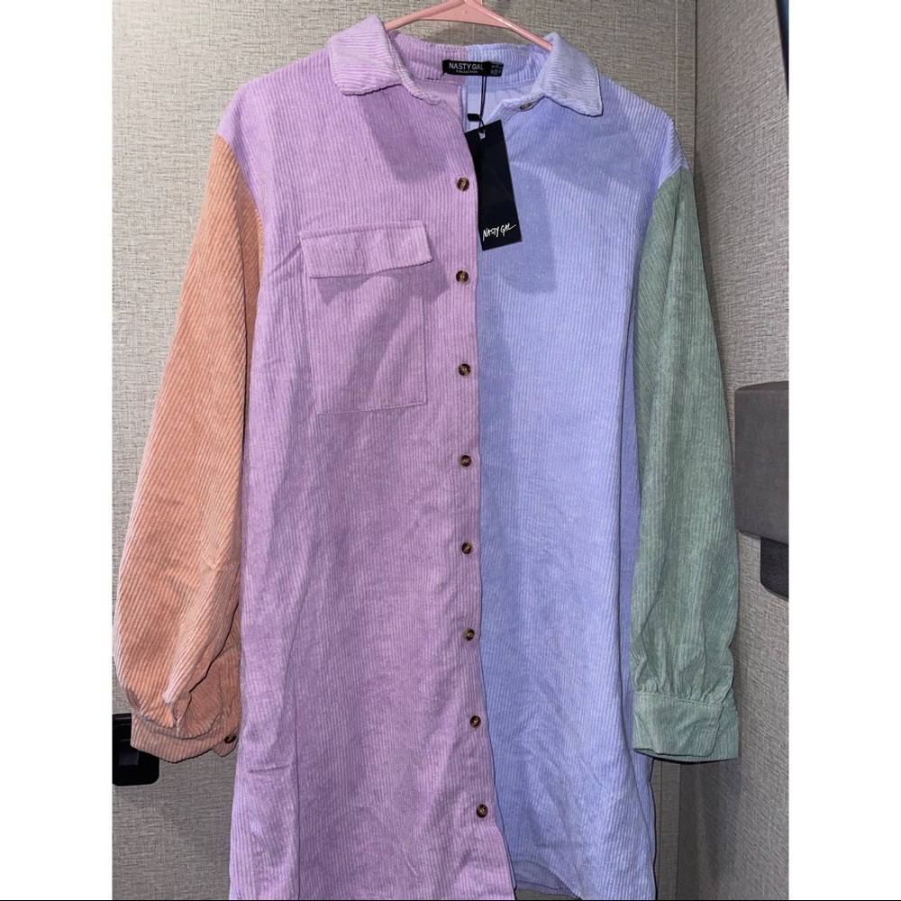 NastyGal Corduroy Shirt Dress